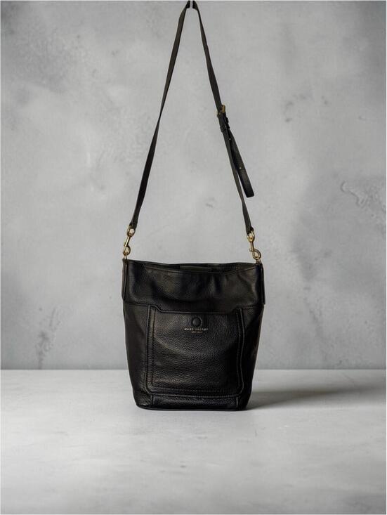 MARC JACOBS Handbags - Marc Jacobs Gotham Black Pebbled Leather Bucket Bag